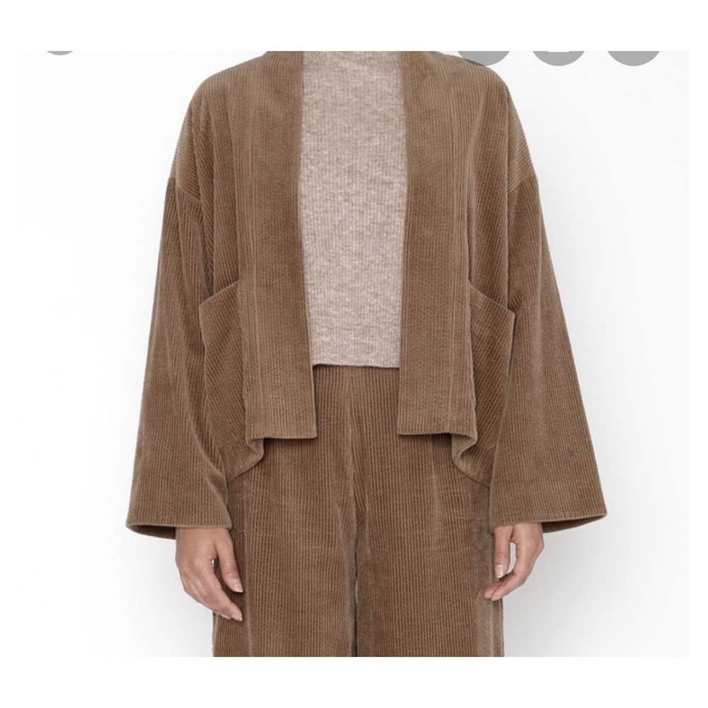 ISO 7115 by Szeki Corduroy Pockets Open Blazer